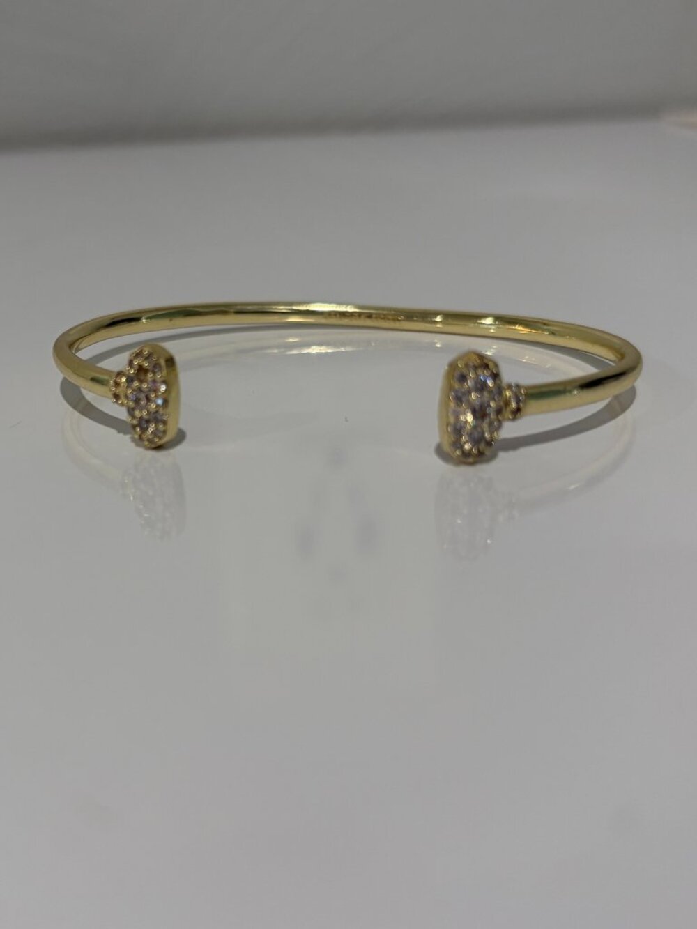 ✨ Kendra Scott Grayson Gold Cuff Bracelet with White Crystal - Adjustable